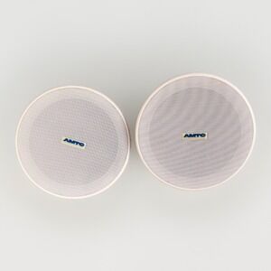 2 Pack AMTC EQ-SPKR6W 6" In Ceiling Recess-Mount 70V 10W PA Commercial‎ Speaker